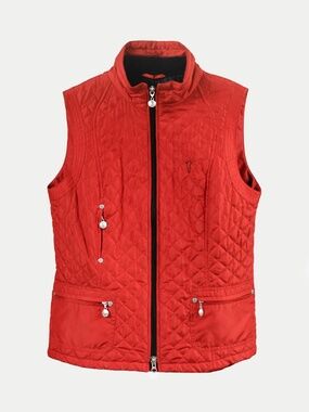 GOLFINO Ladies Quilted Golf Vest in Red Size US 12